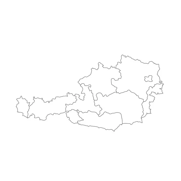 Einfache Karte von Österreich Vektorzeichnung. Vereinzelte Umrisse. — Stockvektor