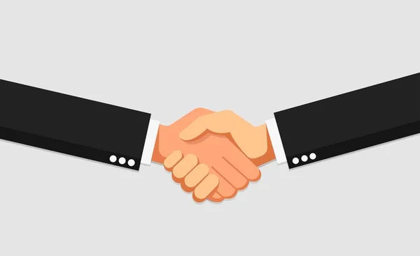 Business handshake agreement flat vector icon isolated on white. — Stock Vector