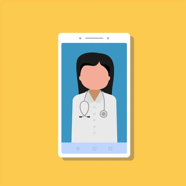 Online lékařská konzultace na smartphonu. Skladový vektor — Stockový vektor