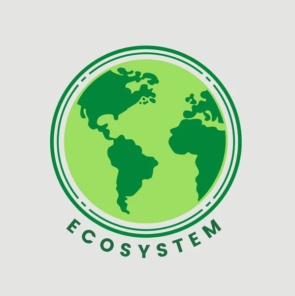 Divisione biosfera con schema di spiegazione dell'ecosistema etichettato — Vettoriale Stock