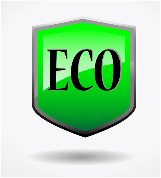 Green Eco shield — Stock Vector