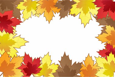 Sonbahar yapraklarından yapılmış çerçeve