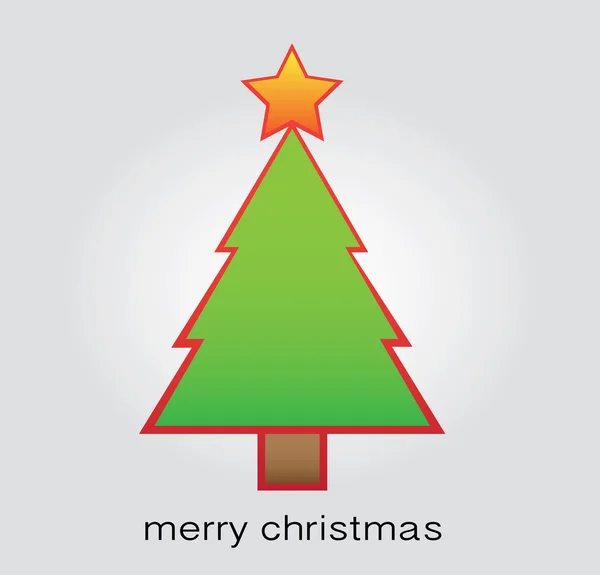 Feliz cartão de Natal com árvore de Natal nele — Vetor de Stock