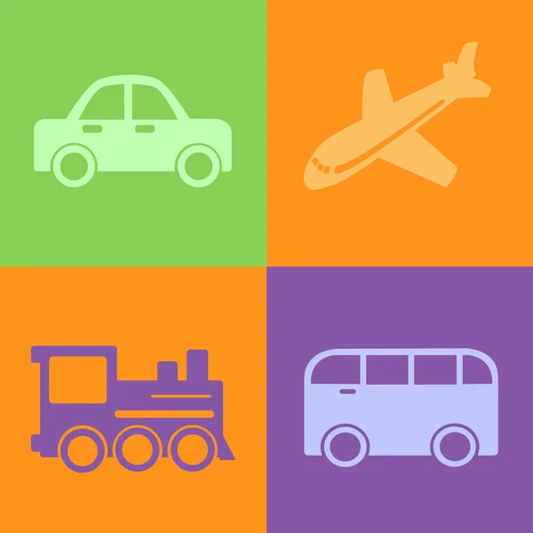 Iconos del transpot itinerante — Vector de stock