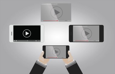 Ekranda video oyuncu set