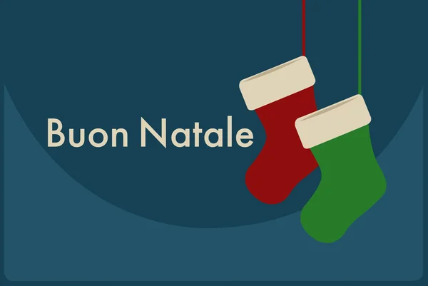 Buon Natale İtalyanca. Mutlu Noeller — Stok Vektör