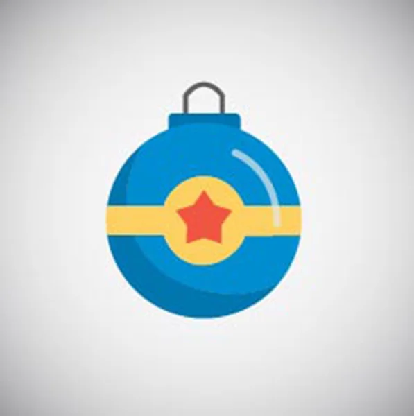 Boule bleue de Noël avec une étoile — Image vectorielle
