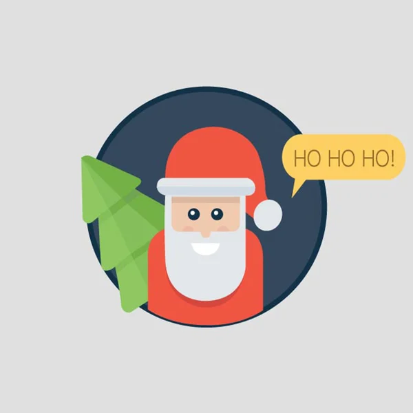 サンタ クロース ho ho モンツァ クリスマス カード サンタ クリスマス ツリーを保持するいると — ストックベクタ