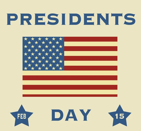 Bandeira do Dia dos Presidentes com Bandeira Americana — Vetor de Stock