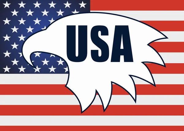 Festa dei Presidenti sulla bandiera USA con American Eagle — Vettoriale Stock