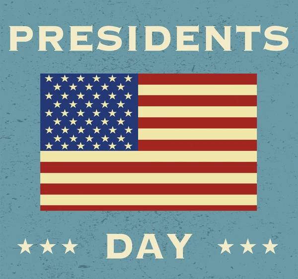 Presidents Day Banner mit amerikanischer Flagge — Stockvektor