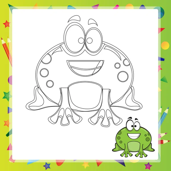 Ilustrace kreslené žába — Stockový vektor