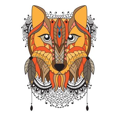 hayvan vektör portre - fox