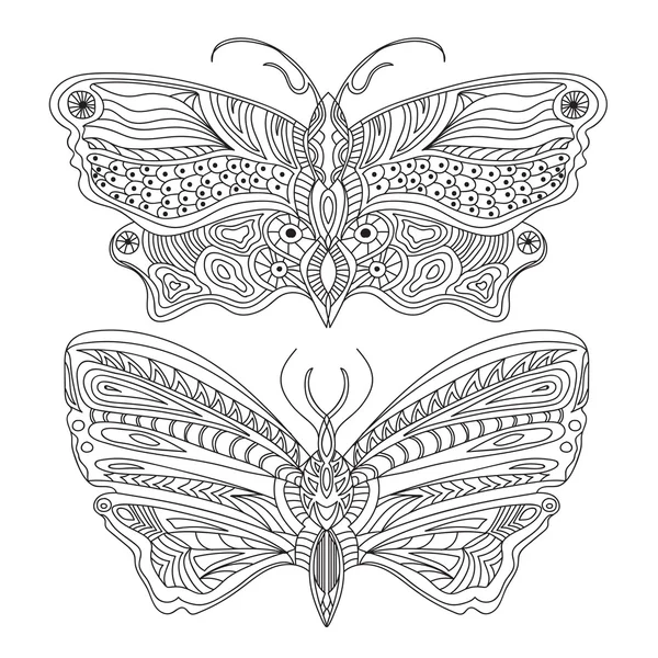 Schmetterling - Vektor - schwarz und weiß — Stockvektor