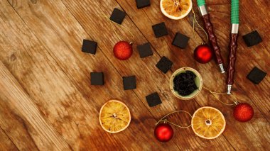 Yeni yıl ve Noel için nargile arkaplan.