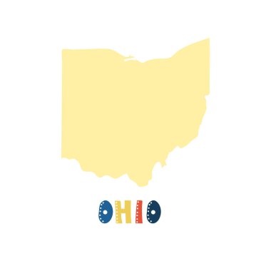 Amerikan koleksiyonu. Ohio haritası. Karalama stili harfleri