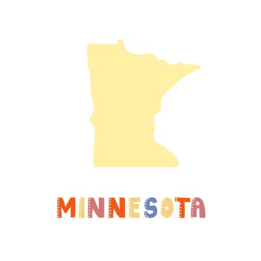 Louisiana haritası izole edildi. Amerikan koleksiyonu. Minnesota haritası - sarı siluet