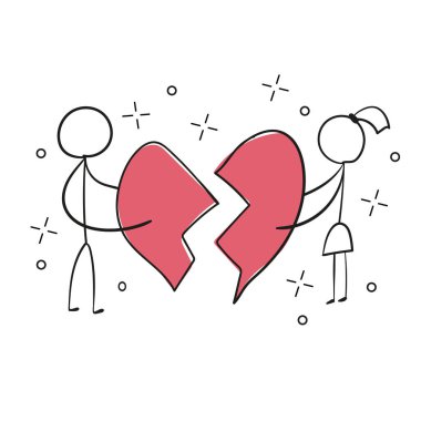 Küçük insanlar iki yapboz parçası tutarlar. Şirin tasarım, tişört, poster baskısı.