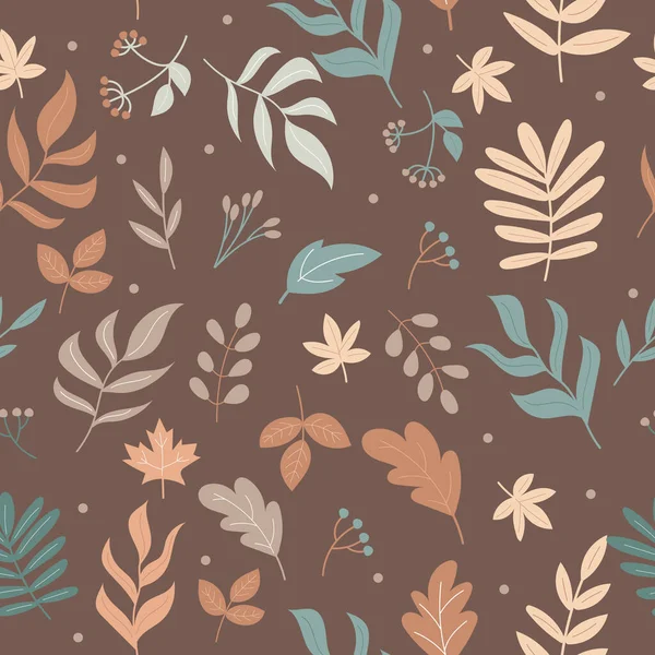 Elementos de otoño patrón sin costuras. Patrón sin fin para el embalaje — Archivo Imágenes Vectoriales