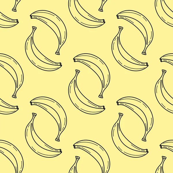 Padrão elegante sem costura com bananas desenhadas à mão . — Vetor de Stock