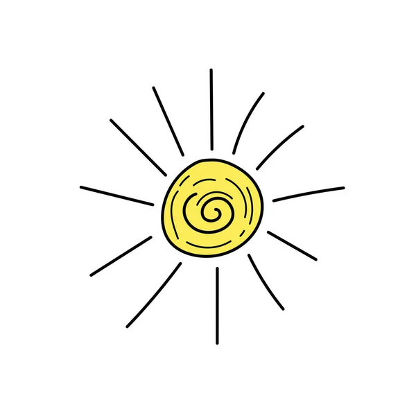 Esboço Sol Ilustração Vetorial Ícone Doodle Sol Ícone Desenhado Mão —  Vetores de Stock