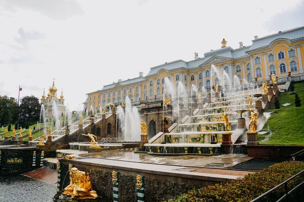 Peterhof Saint Petersburg Ryssland September 2021 Stor Kaskad Petergof Peterhofs — Stockfoto