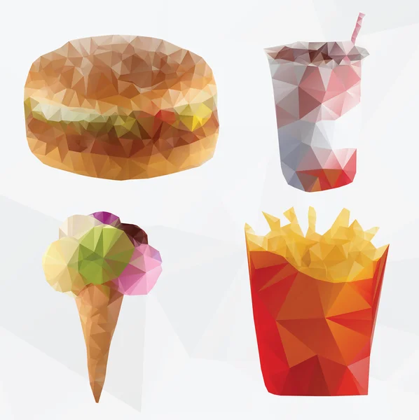 Fast-food geometrische veelhoek - vector — Stockvector