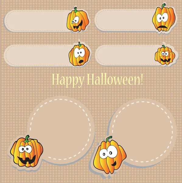 Citrouilles d'Halloween - autocollants — Image vectorielle