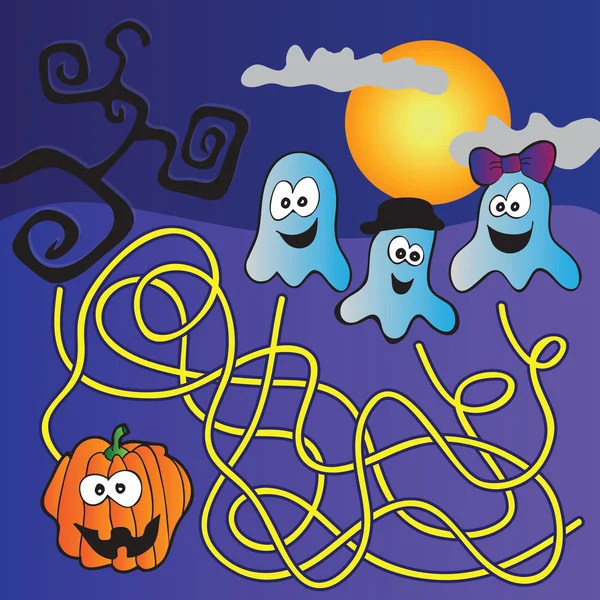 Labyrinthe Halloween — Image vectorielle