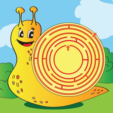 Cartoon vektör çizim eğitim labirent veya labirent oyunu 