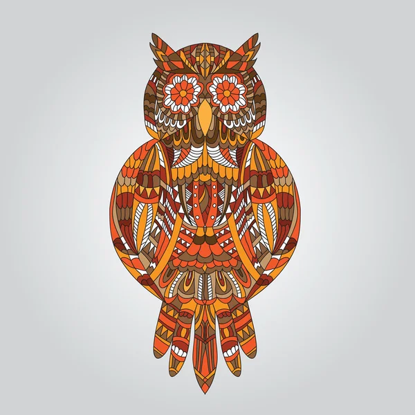 Tasarım için süs tarzında kahverengi baykuş