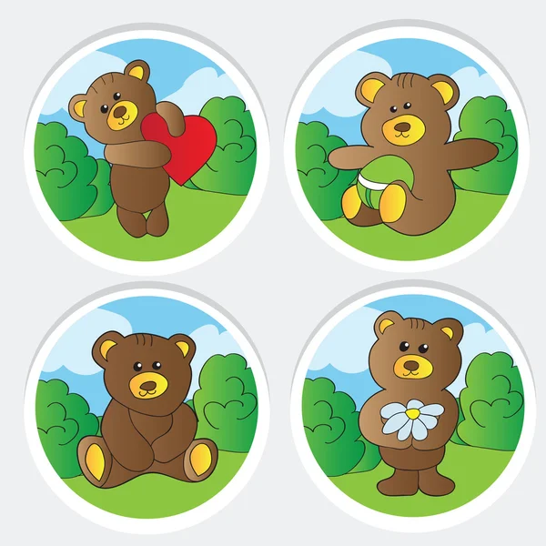 Cute teddy bears collection — Stock Vector