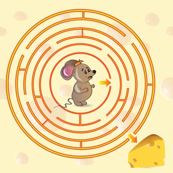 Jeu de Labyrinthe de souris mignon — Image vectorielle