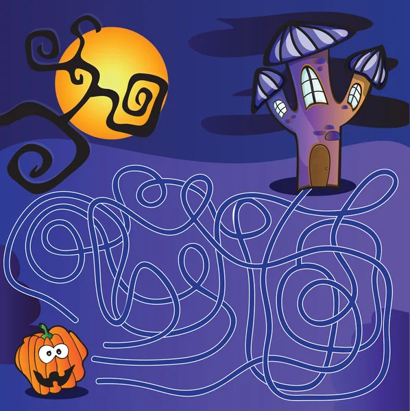 Labyrinthe Halloween — Image vectorielle