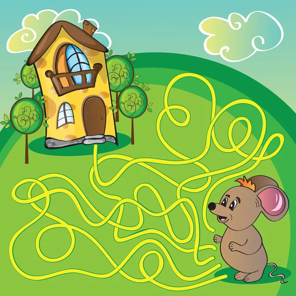 Maze  with mouse — Stock Vector