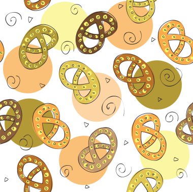 seamless modeli çizilmiş simit - el