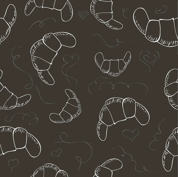Croissants vectoriels motif sans couture — Image vectorielle
