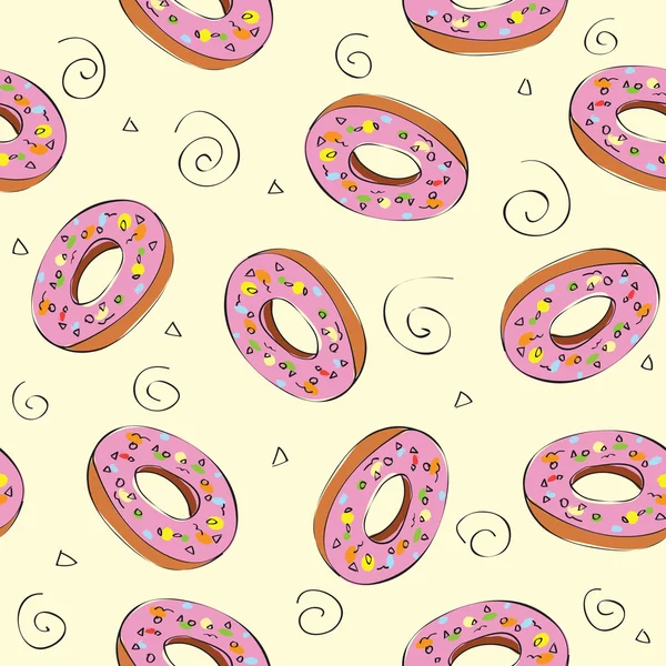 Nahtloses Muster mit Donuts — Stockvektor