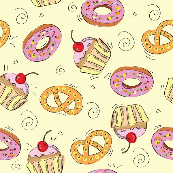 Seamless vector pattern cakes