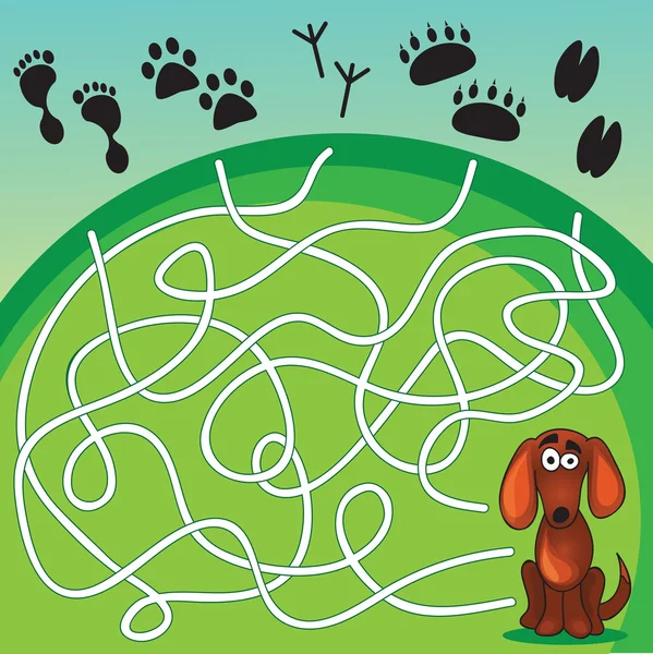 Gioco del cane carino — Vettoriale Stock