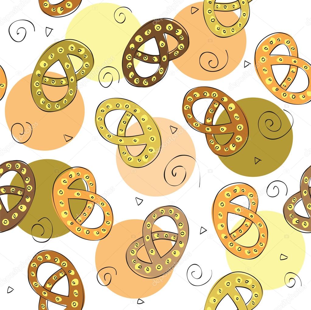 hand drawn pretzel - Seamless pattern