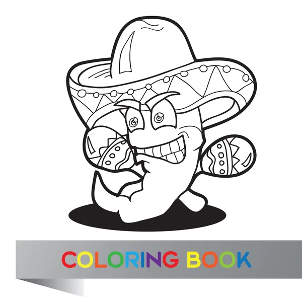 Coloring book with Mexican theme - vector illustration — Stock Vector