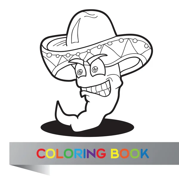 Coloring book with Mexican theme - vector illustration — Stock Vector