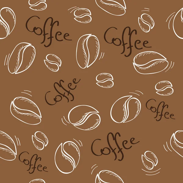 Granos de café patrón sin costura - ilustración vectorial — Archivo Imágenes Vectoriales