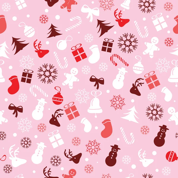 Fond de Noël, carrelage sans couture, excellent choix pour le motif de papier d'emballage — Image vectorielle