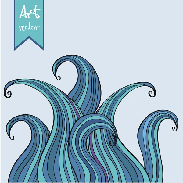 Fond bleu abstrait dessiné à la main — Image vectorielle