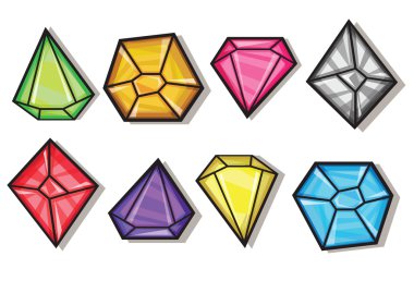 karikatür vektör gems ve Icons set elmas 