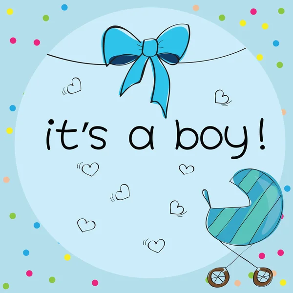 Baby card - Its a boy theme — Stock Vector