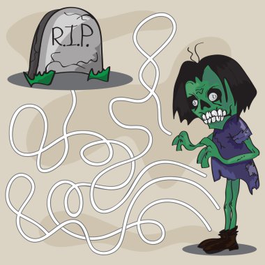 karikatür vektör çizim eğitim labirent