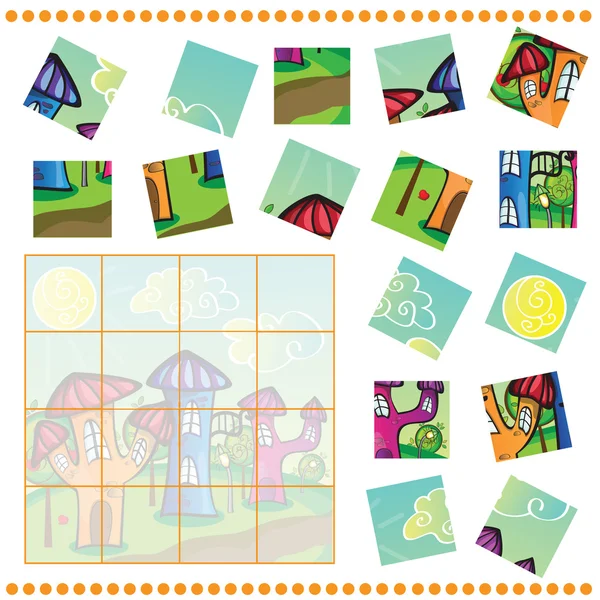 Jigsaw Puzzle gioco per bambini — Vettoriale Stock